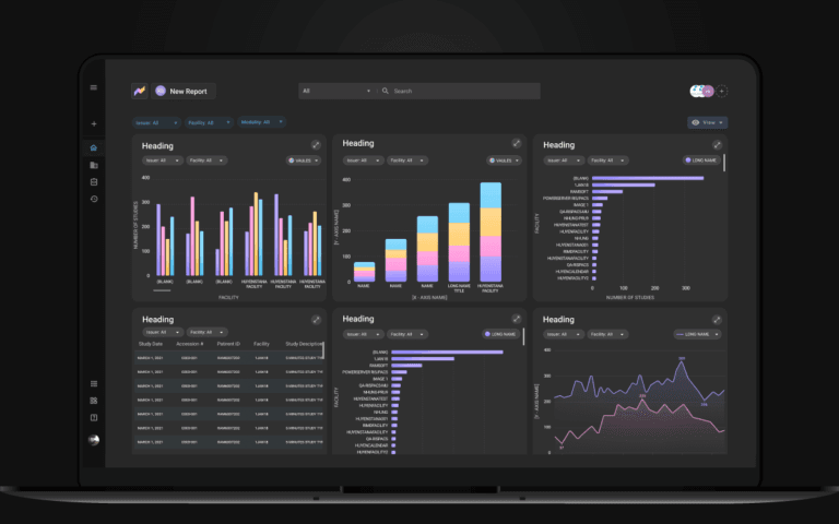 Radiology Information System data visualization dashboard interface
