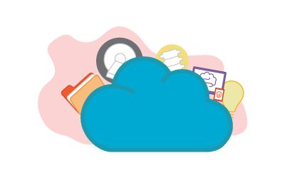 Illustration of a cloud with imaging icons