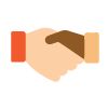 Illustration of a handshake, symbolizing the ability to choose partners in remote radiology work