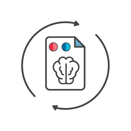 Icon of a document with a brain and circular arrows, representing the Enterprise Master Patient Index (eMPI).
