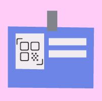 Illustration of a QR-coded badge for quick access to patient profiles and medical data sharing