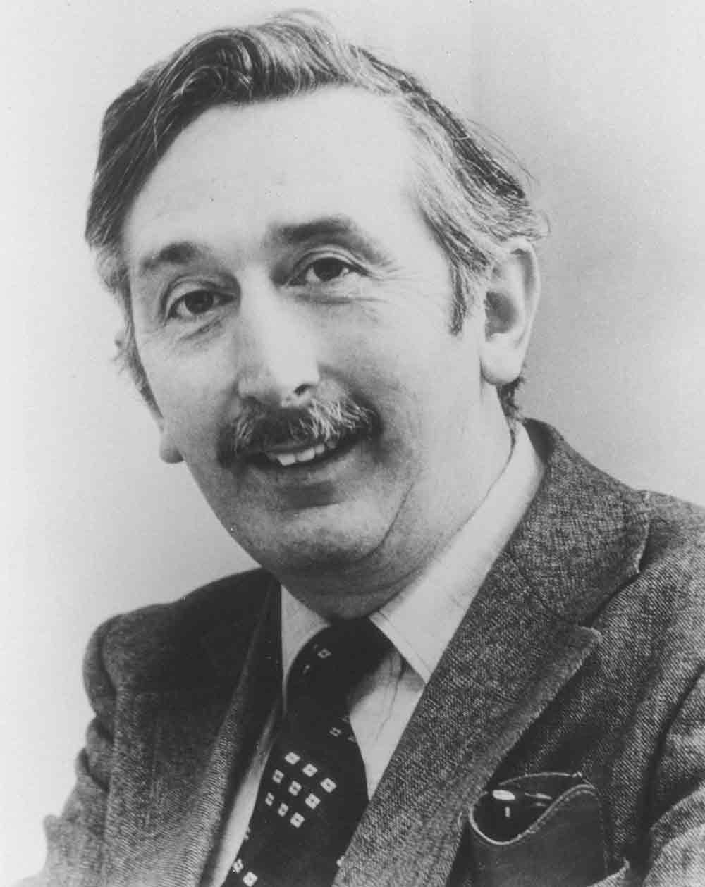 Portrait of Godfrey Hounsfield, English engineer who developed the first clinical CT scanner prototype.