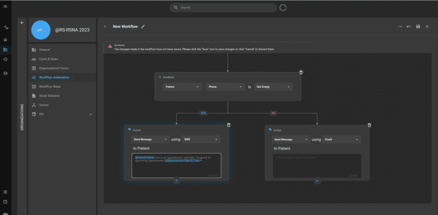An example of radiology workflow automation